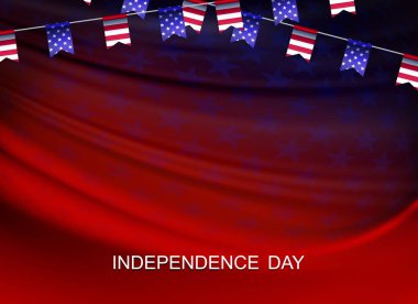 Amerikan bayrağı soyut kompozisyon, izole çelenk.