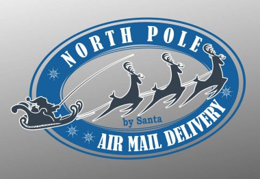 Ayrı bir Noel pulu, neşeli Noel Baba ren geyiğiyle yarışıyor..