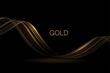 Parlak parıltılı altın renkli kıvrımlı bir kompozisyon..
