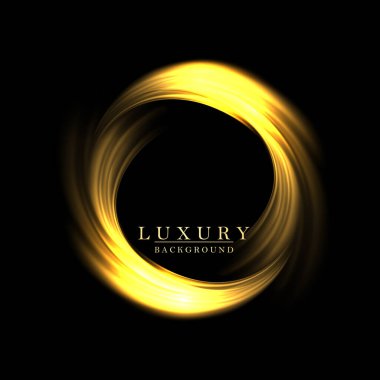 İzole edilmiş yuvarlak, soyut desen çerçevesi altın rengi..