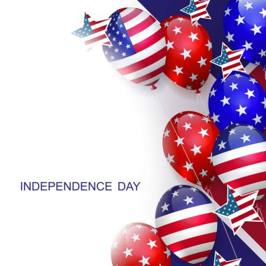 Ayrı tasarım unsuru, Amerikan bayraklı balonların ana hatları..