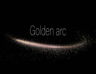 Tasarım elemanı. Küçük süslemeli, izole altın yay..