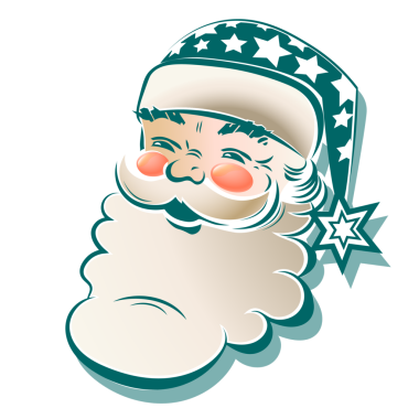 Noel silueti, neşeli Noel Baba 'nın resmi..