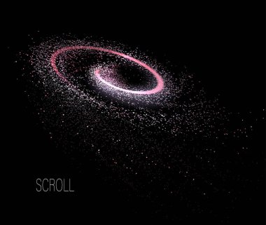 Parlak spiral, kırmızı yay ile izole tasarım bileşeni.