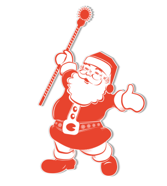 Noel Baba ile personel, eleman tasarımı için Noel yeşil silüeti.