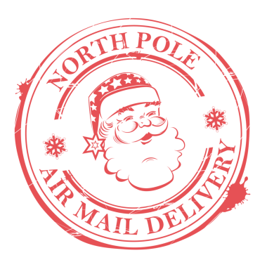 Noel simgesi damga lekesi ile ve Noel Baba, tasarım öğesi Başkanı silüeti.