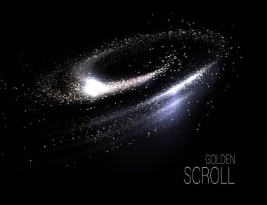 Ayrı bir bileşen, altın kıvrımlı parlak bir süs..