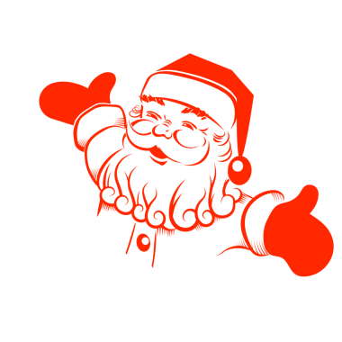 Neşeli Noel Baba yüzü siluet, izole tasarım bileşeni,