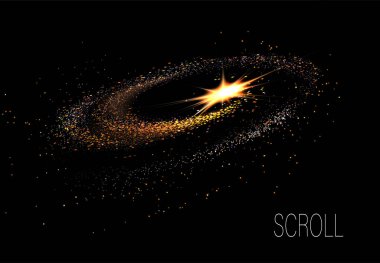 Ayırt edici bir tasarım elementi, pırıl pırıl parlayan altın bir girdap.