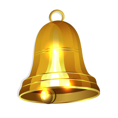 Parlak parıltılı altın rengi çan..