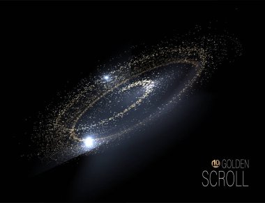 İzole bir tasarım bileşeni, pırıl pırıl altın bir pırıl pırıl.