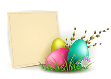 İllüstrasyon kare kare ve Paskalya yumurta, tasarım öğesi ile