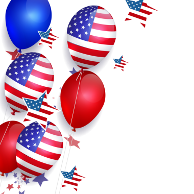 ABD bayraklı balonlar, Amerika 'nın ulusal sembolü..