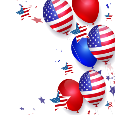 ABD bayraklı balonlar, Amerika 'nın ulusal sembolü..