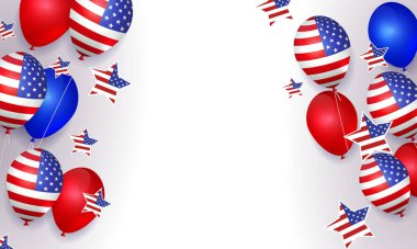 Amerikan nitelikleri, balonları ve yıldızlarıyla hafif tasarım.