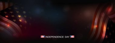 Amerikan bayrağının soyut silüeti ve parlak flaşlı bir resim.