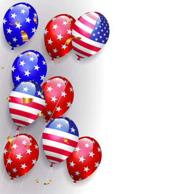 ABD 'nin özelliklerine sahip muhteşem balonlarla izole edilmiş bileşen..