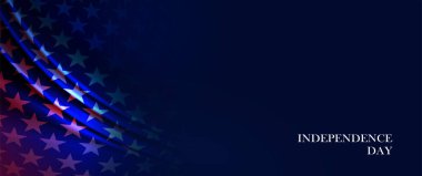 Dalgalı Amerikan bayrağının siluetiyle tatil çizimi.