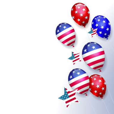 İzole tasarım bileşeni, balon silueti ve Amerikan bayrağı süsü..