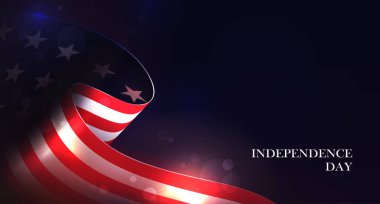 Üzerinde Amerikan bayrağının silüeti ve parlak ışıklar olan bir kartpostal..