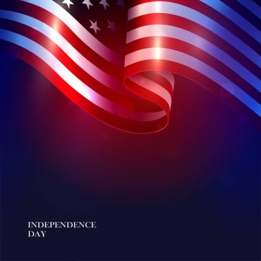 Dalgalı bir Amerikan bayrağı siluetinin güzel bir çizimi..