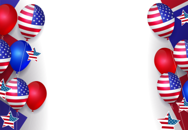 Balonlu ve yıldızlı Amerikan özellikleri..