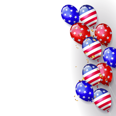 ABD 'nin özelliklerine sahip bir dizi muhteşem balonla izole tasarım bileşeni..