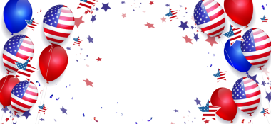 Balonlu hafif pankart, ABD bayrağı, Amerika 'nın ulusal sembolü..