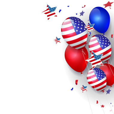 Muhteşem Amerikan balonlarının izole tasarım unsurları.