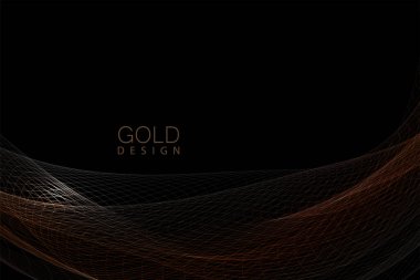 Ayrı tasarım bileşeni, siyah zemin üzerinde zarif, parlak desenli dalgalar..