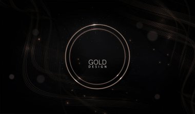 Yuvarlak parlak çerçeveli zarif altın tasarımı..