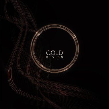 Yalıtılmış, parlak çerçeveli ve dalgalı kurdeleli, sofistike bakır tasarımı..