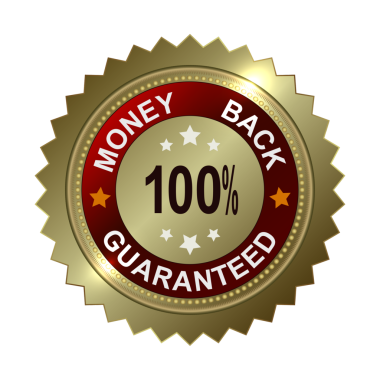 Altın rengi yuvarlak ve dikdörtgen amblemler ürün garantisi metni ile.