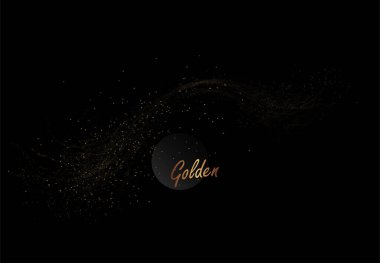 Ayrı tasarım bileşeni, siyah arkaplanda zarif altın rengi kemer..