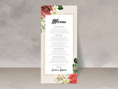 romantic red roses wedding invitation card