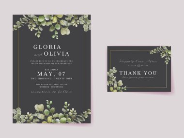 suluboya okaliptüs düğün davetiyesi şablonu