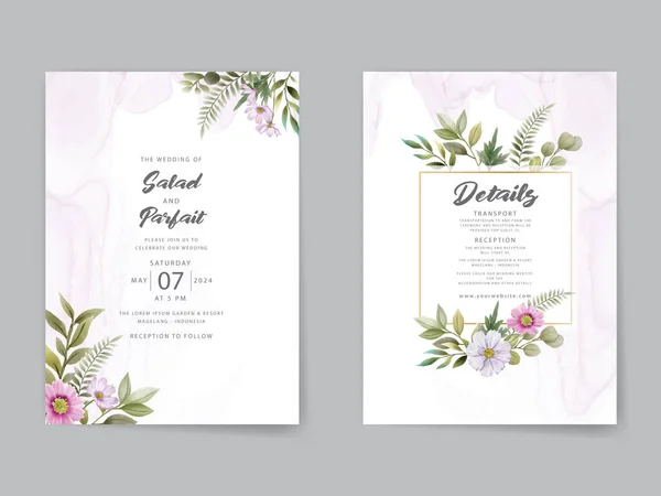 beautiful floral watercolor wedding invitation card