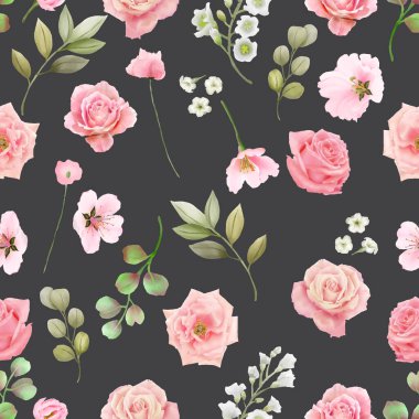 Güzel suluboya desenli çiçek