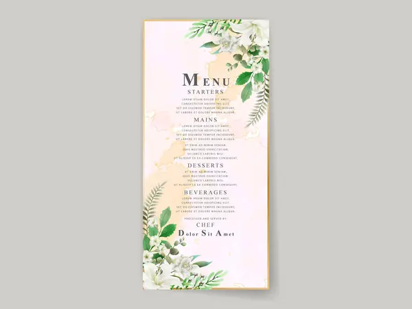 Elegant White Flowers Wedding Invitation Card Template — Stock Vector