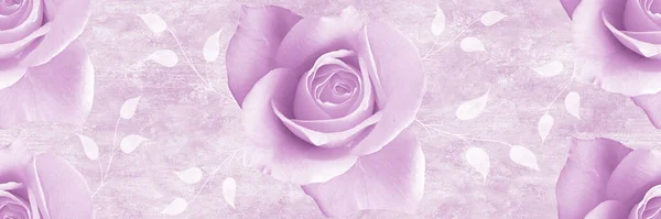丁香玫瑰复古花纹 雏菊罗曼蒂克 数码打印墙纸设计 — 图库照片