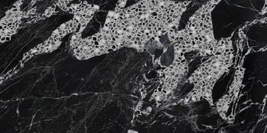 siyah mermer ve terrazzo dokusu, yer fayansları için cilalanmış dijital yüzey