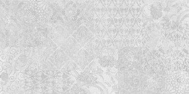 Gri vintage çiçek arkaplan, yama işi, yaş duvar kağıdı deseni