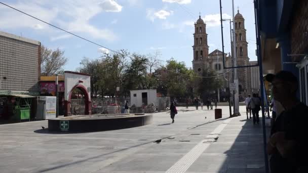 Straat Ciudad Juarez Een Stad Waar Honderden Migranten Dagelijks Oversteken — Stockvideo