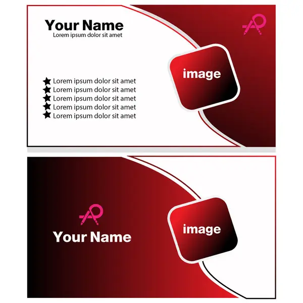 Best Business Card Red Color Employ — Stock Vector