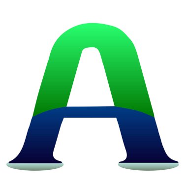 Bir r logosu sembolleri yeşil ve mavi