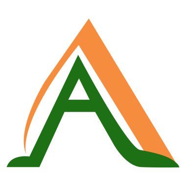 Harf A işaret tasarımı şablon ögeleri simgesi. Düz biçimli Ar grafik logo Vektörü illüstrasyonu.