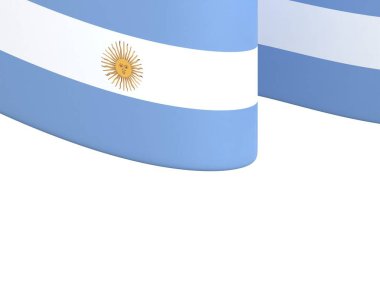 Ulusal Kutlamalar ve Etkinlikler için Arjantin Bayrak Tasarım Elemanı beyaz arka planda izole edildi