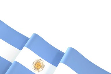 Ulusal Kutlamalar ve Etkinlikler için Arjantin Bayrak Tasarım Elemanı beyaz arka planda izole edildi