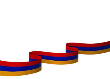 Ulusal Kutlamalar ve Etkinlikler için Ermenistan Bayraklı Bayrak Tasarım Elemanı beyaz bir arkaplanda izole edildi