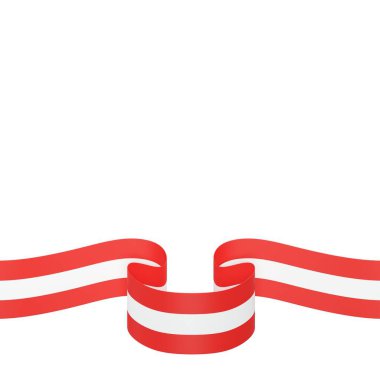 Avusturya Kurdele Tasarım Elemanı Ulusal Kutlamalar ve Etkinlikler için beyaz bir arkaplanda izole edildi